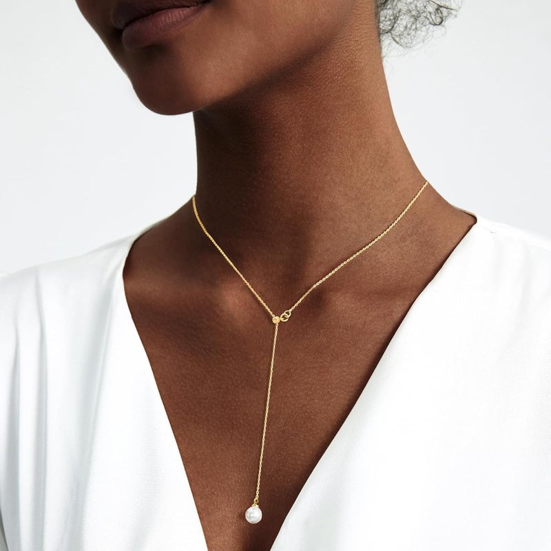 Zeffy Gold Pearl Necklace for Women, Dainty 14K Gold/Silve Plated Layered Pearl Choker Pearl Earrings Pearl Bracelets Wedding Trendy Gold Jewelry Set for Women Gifts - Image 2